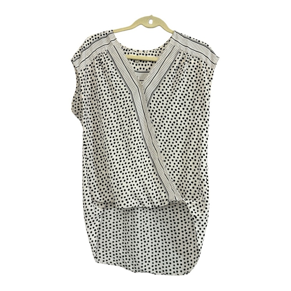 Max Studio Black and White Polka Dot Top
